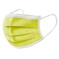 Kids 3-PLY Disposable Face Mask Yellow Pack Of 50
