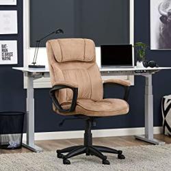 beige desk chair with arms