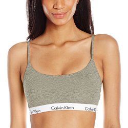 Calvin Klein Women's Ck One Cotton Unlined Bralette Grey Heather L