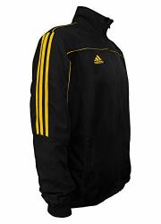 Adidas Martial Arts 3-STRIPES Light Tracksuit 100% Polyester Long Sleeve Jacket - Black Gold - 2XL