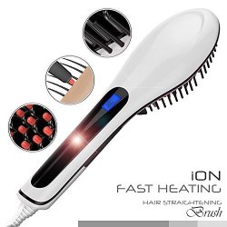 Lifeshop Silk Essential Ceramic Hair Straightening Brush Natural Straight Hair Iron Anti Scald Detangling Design For Gorgeous Hair - Get A Free Oil With
