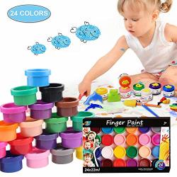 Homkare Finger Paints Kids Finger Paints Non Toxic Washable Finger Paints For Toddlers Kids 24 Colors