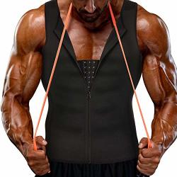 Deals on Men 2-IN-1 Waist Trainer Vest Sweat Body Shaper Tank Top