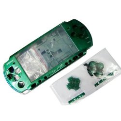 Generic Full Housing Shell Faceplate Case Repair Replacement Compatible For Sony Psp 3000 Console Color Green