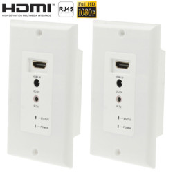 Full Hd 1080p Hdmi Wall Plate Extender Over Cat5e 6e Transmission Distance: 50m Using Dual Utp...