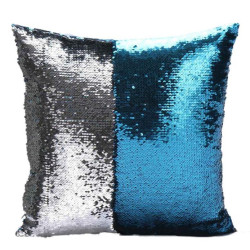 Two Tone Glitter Sequins Throw Pillows Decorative Cushion Case - F