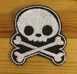 Biker Cute Skull And Bones Badge Patch