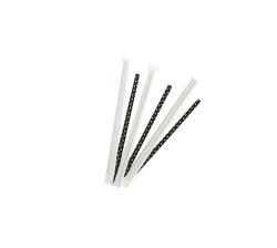 8MM Wrapped Smoothie Compostable Paper Straw - White Dot On Black 200 P box