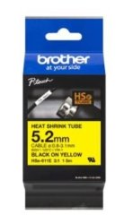 Brother Tze Hse 611E 5.2MM Black On Yellow Heat Shrink 1.5M