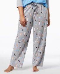 Jenni By Jennifer Moore Plus Size Printed Pajama Pants Sleeping Dogs Gray 2X