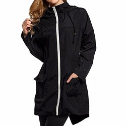 Alivegot Small Windproof Waterproof Raincoat in Black