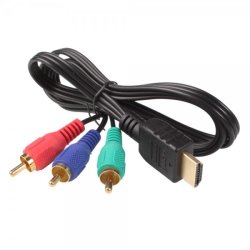 1M HDMI Male To 3RCA Male Extension Video Cable Black