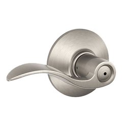 Schlage F40VACC619 Accent Privacy Lever Satin Nickel