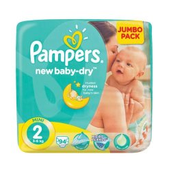 Pampers New Baby 94 Nappies Size 2 Jumbo Pack