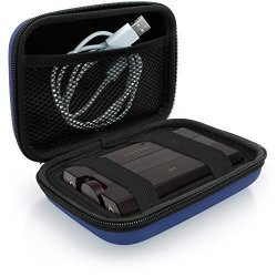 Igadgitz Blue Eva Hard Travel Case Cover For Creative Sound Blaster E5 Sound Blasterx G5 Portable Headphone Amplifier