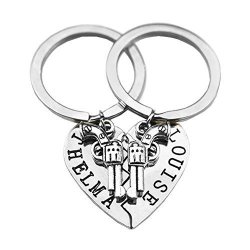Thelma And Louise Revolver Charm Broken Heart Puzzle Keyring Keychain Set For Best Friends