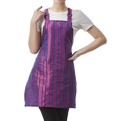 Colorfulife Professional Salon Apron Hair Stylist Hairdressing Dyeing Wrap Cape Stripe Adjustable Barber Aprons With 2 Pockets T030 Purple