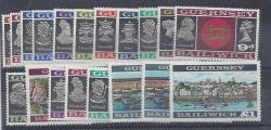 Guernsey 1969 Defintive Lot Of 19 Values With Both 10s Perfs Unmounted Mint