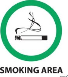 Smoking Area Abs Sign - 150 X 150MM