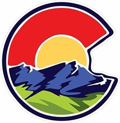 Unameit Colorado C Nature Sticker. Colorado Stickers. Colorado Flag Sticker 3 Inches