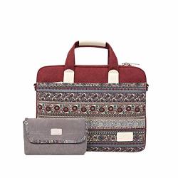 Allciaa Canvas Laptop Shoulder Messenger Bag Case Sleeve With Small Case For 13 Inch Laptop 14INCH Case Laptop Briefcase 15 Inch Color : Wine Red Size : 15 Inches
