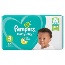 Pampers Active Baby 50 Nappies Size 4 Maxi Value Pack