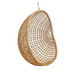 Hanging Pod Chair - Synthetic Rattan - Black