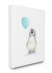 Stupell Industries The Kids Room By Stupell Baby Penguin With Blue Balloon Stretched Canvas Wall Art 16 X 1.5 X 20 Proudly Made In Usa