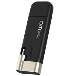 Dm USB Flash Drive 64GB Thumb Drive For Iphone Ipad Lighting To USB 2.0 Apple Mfi Certified Black