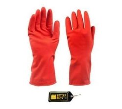 Rubber Household Cleaning Gloves - Red - Large & Gel Key Holder