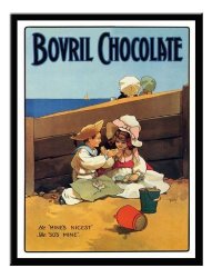 Iposters Bovril Chocolate 1900S Print Magnetic Memo Board Black Framed - 41 X 31 Cms Approx 16 X 12 Inches