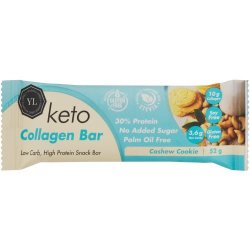 Youthful Living Keto Collagen Bar Cashew Cookie Nut 52G