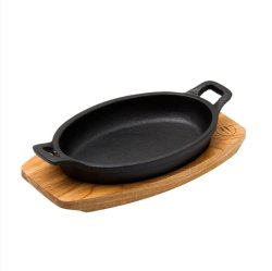 - 17.5CM Oval Cast Iron Pan With Handle
