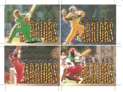 Cronje strang fleming harper- 96 Futera Cricket W cup - Rare "warriors" "printing Sheet