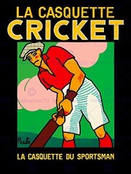 Advert Clothing Fashion Sport Hat Cricket Bat France Art Print Poster BB7817B