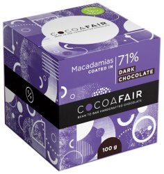 CocoaFair Macadamias In 71% Dark Chocolate
