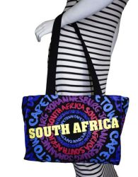 Fino Canvas Rainbow Color Tote With All Sa Landmarks With Purse
