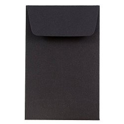 Jam Paper 1 Coin Envelopes - 2 1 4" X 3 1 2" - Black - 50 PACK