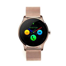 K88H Smart Watch Round Ips Touch Screen Bluetooth Wristwatch Support Heart Rate Monitor Pedometer - Rose Gold