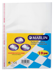 Marlin A4 Slipon Plastic Book Covers 120MICRON Pack Of 10 Retail Packaging No Warranty