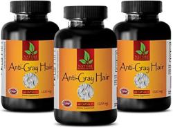 Energy Pills - Anti-gray Hair 1200 Mg - Zinc Oxide - 3 Bottles 180 Capsules