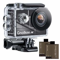 4K Gnolkee 12MP Wifi Action Camera 100 Feet Professional Waterproof Camera With 170 Ultra Wide Angle Lens 2 Ips Screen Sports Camera With 19