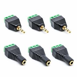 10pcs 3.5mm 1//8/" Stereo Male Plug Audio Cable Solder Gold TRS Adapter Connector