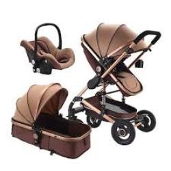 Baby Pram stroller - 3 Function Foldable Baby Pram With Car Seat- Maroon 535-Q3 Description 1 Ba