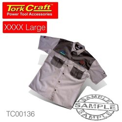 Tork Craft Vermont Mens Bush Shirt Khaki 100% Cotton 4XL TC00136