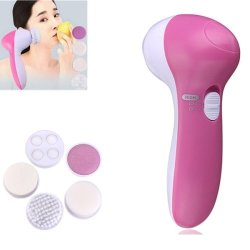 5 In 1 Electronic Facial Cleansing massage Brush Set Skin Care Battery Operated Cleanser Massager