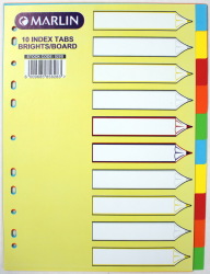 File 10 Unprinted Index Dividers 160GSM Bright Board
