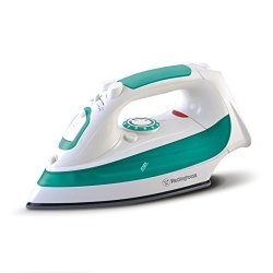 Westinghouse Steam Iron With 7.4 Ounce Water Tank 1200 Watts Comfort Grip White With Green Accents
