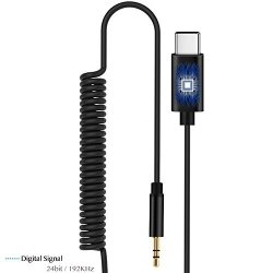Pixel 2 Aux Cord For Car Xiivio Spring Extension To 6.5FT Type Usb-c To 3.5MM Headphone Auxiliary Audio Jack Adapter Cable For Pixel 2 XL