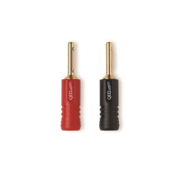 QED Screwloc Abs 4MM Banana Plugs 2RED 2BLK